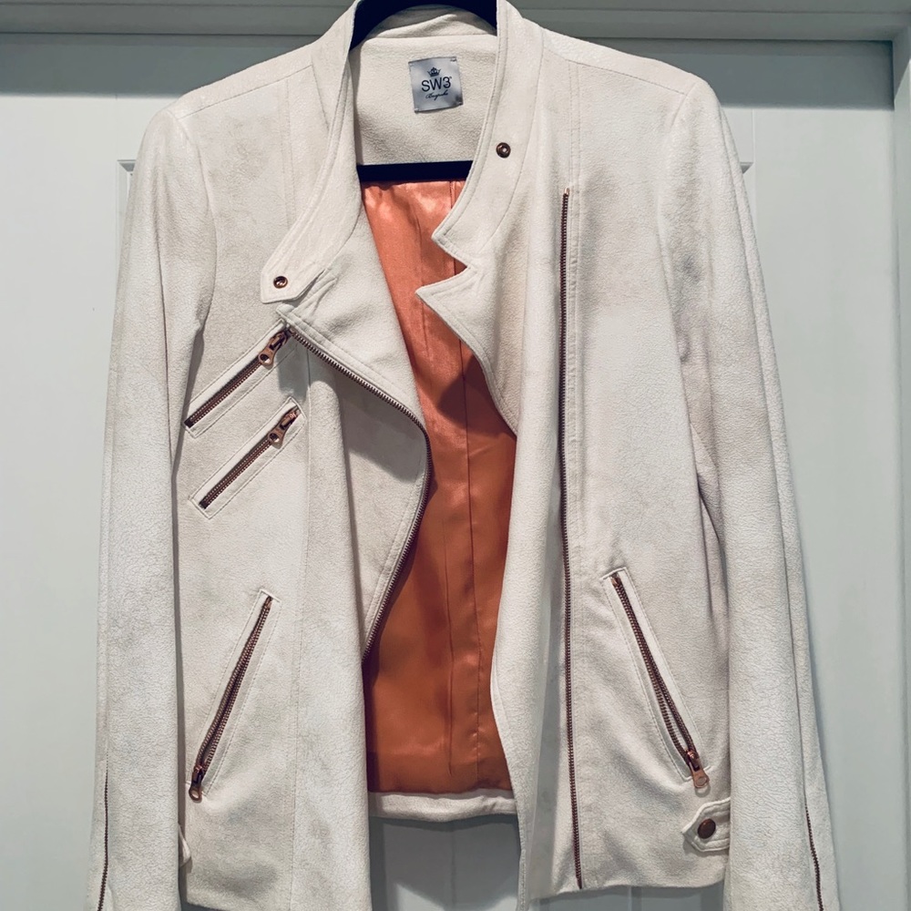 SW3 Bespoke Ivory Faux Suede Jacket